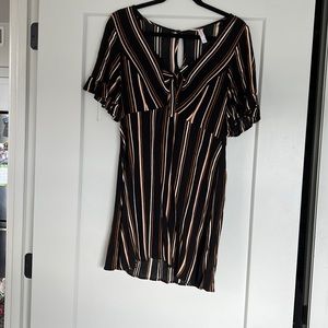 Black/Tan mini dress - l